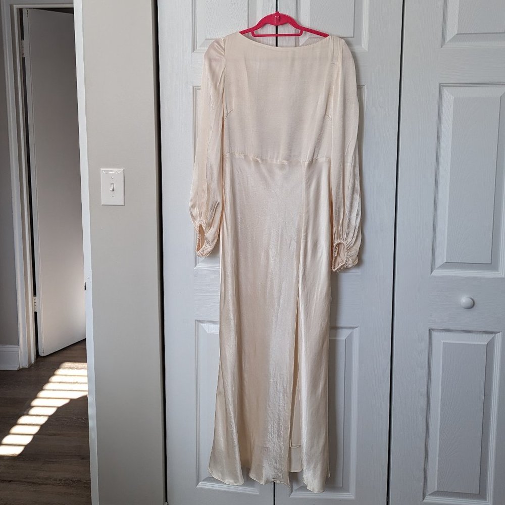 Shona Joy La Lune Balloon Sleeve Backless Midi Dress- Cream - Picture 8 of 15